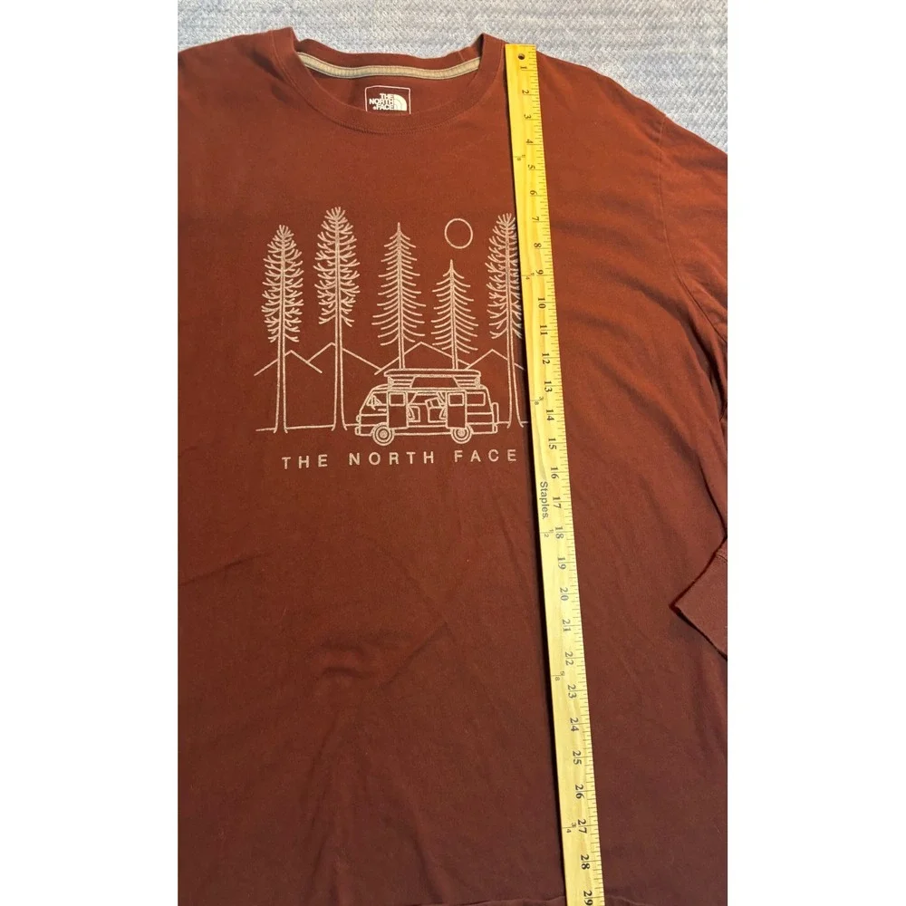 The North Face Long Sleeve T-Shirt Men's Rust Excellent Camper Graphic XXL